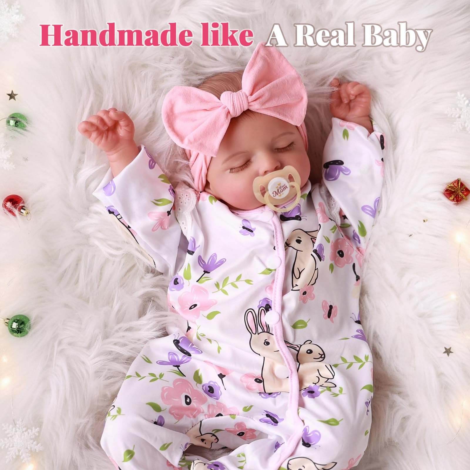 BABESIDE Lifelike Reborn Baby Dolls Girl - 20 Inch Realistic Newborn Baby Dolls with Poseable Body, Real Life Baby Dolls with Accessories for 3+ Year Old Girls Gifts, Pretend Play, Collection