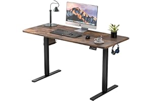 ERGOMAKER 43" Electric Standing Desk, Adjustable Height, Sit Stand Up Desk for Home Office & Computer Workstations, Memory Controller, Rustic Brown