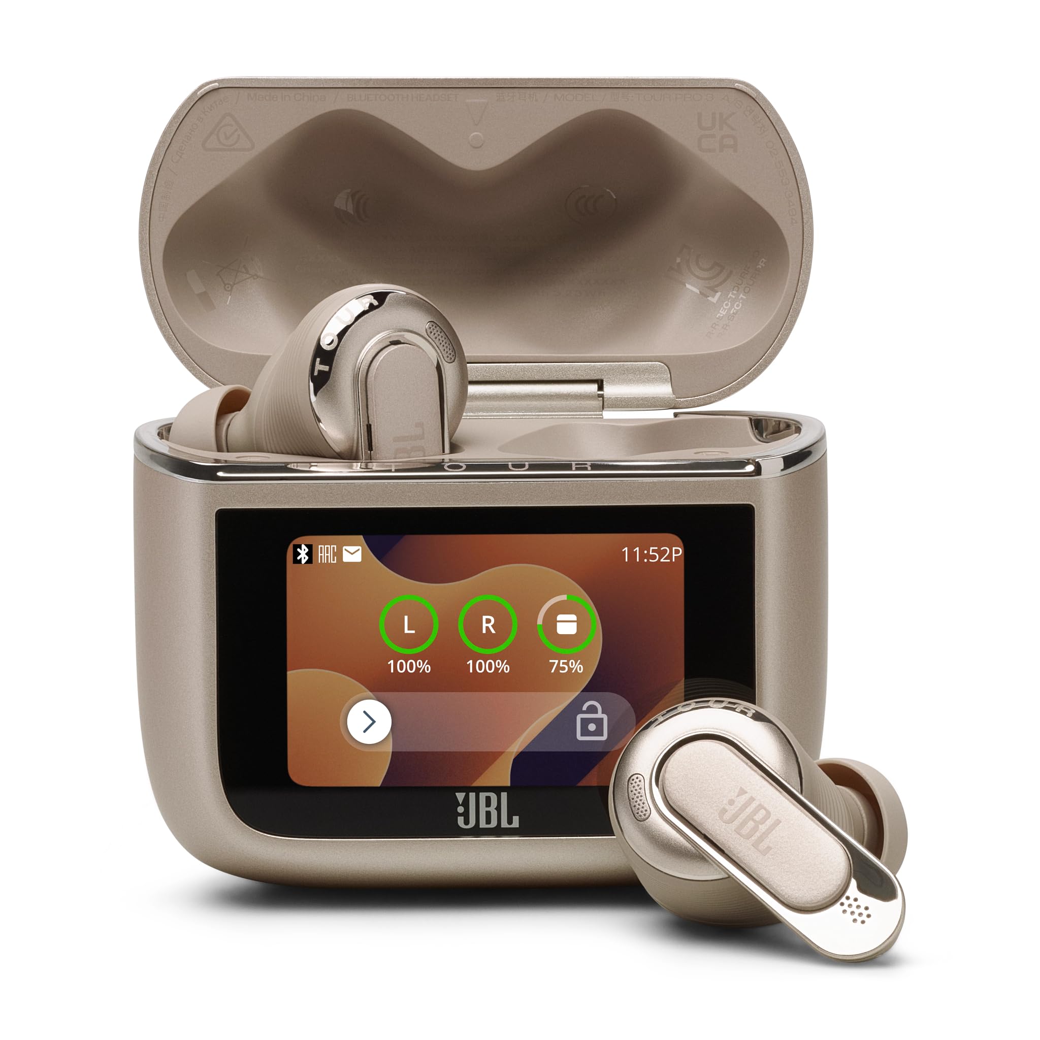 JBL TOUR PRO 3 ワイヤレスイヤホン bluetooth/ハイブリッドノイズキャンセリング/ハイレゾワイヤレスLDAC/デュアルドライバー/マルチポイント/防塵・防水/ワイヤレス充電対応/スマートタッチディスプレイ搭載/ラテ / JBLTOURPRO3LTT商品画像