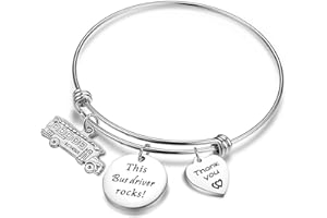 TGBJE Bus Driver Appreciation Gift This Bus Driver Rocks Bracelet Wire Bangle Back To School Jewelry