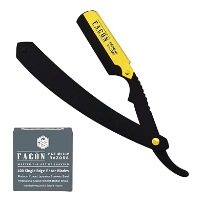 100 BLADES  Fac&oacute;n Professional Premium Straight Edge Barber Razor - Salon Quality Cut Throat Shavette