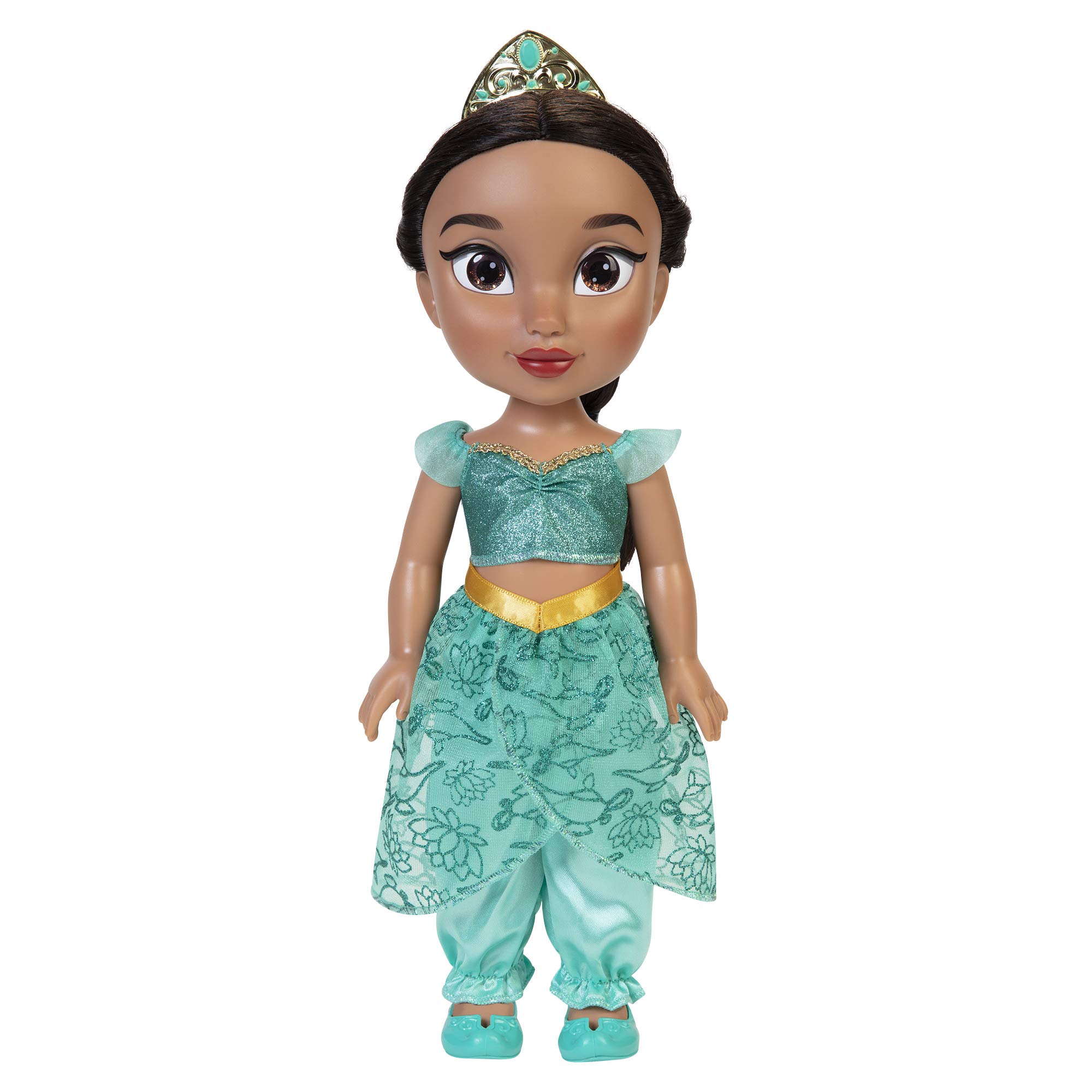 Disney Princess Jasmine Doll, 14” / 35cm Tall Doll with Royal Reflection Eyes Includes Removable Outfit, Shoes and Tiara, Perfect for Girls Ages 3+