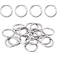 Swpeet 60Pcs Heavy Duty 3/4 Inch - 20mm Sliver Multi-Purpose Metal O Ring Metal Rings for Hardware Bags Ring Hand DIY Accessories Keychains Belts and Dog Leas (Sliver, 3/4 Inch)