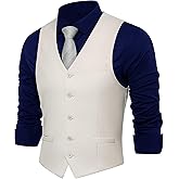 BABEYOND Men's Suit Vest Slim Fit Waistcoat Business Dress Vests for Suit Tuxedo
