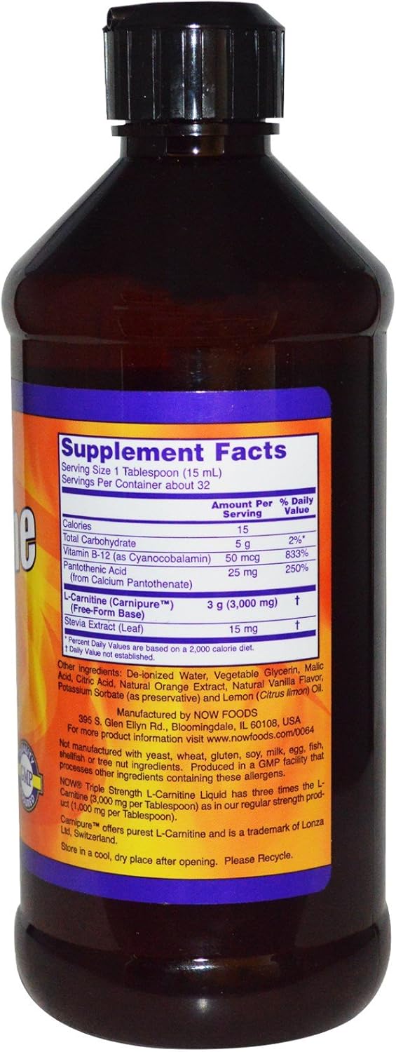 Now Sports - Liquid L-Carnitine (Citrus Flavor) 3000 mg - 16 fl. oz (473 ml) by: Health & Personal Care