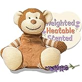 WILD BABY Microwavable & Weighted Plush Toy - Monkey Stuffed Animal for Comfort & Warmth - Soft, Heatable Plushie for Snuggles - Great for Kids, Toddlers & All Ages