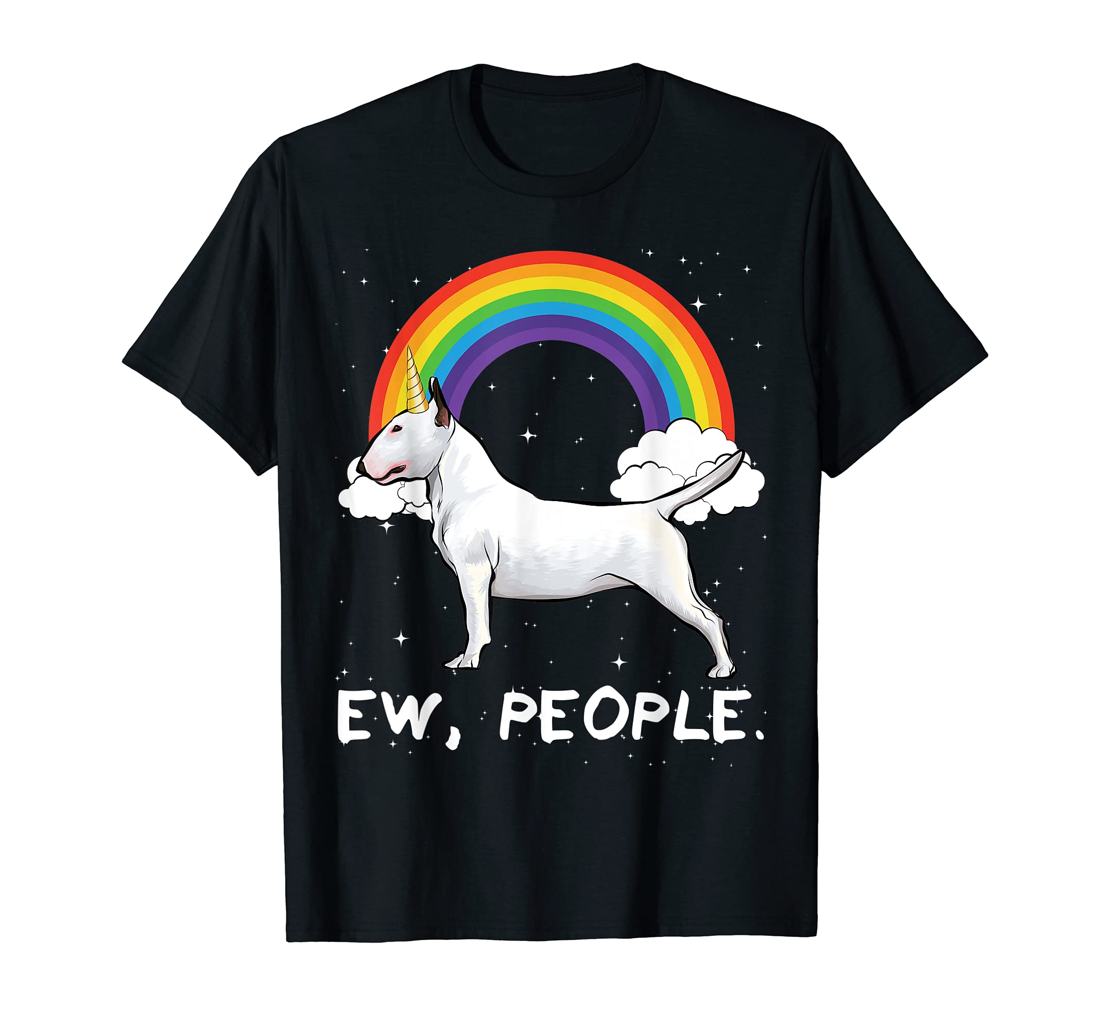 Rainbow Bull Terrier Ew People Unicorn Dog T-Shirt