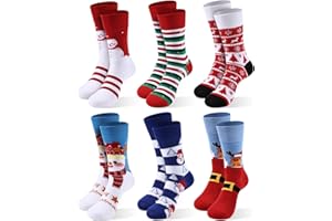 Christmas Socks For Women, 6 Pack Women Christmas Socks, Xmas Crew Socks US Size 6-13
