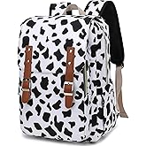 Cow Print Laptop Backpack for Women Girls, 15.6 inch College School Backpacks Travel Casual Daypack