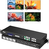 Yinker 4K 2x2 HDMI Video Wall Controller, 4K@30Hz HDMI Matrix 4 in 4 Out, with 4x1 PIP Multiviewer, Support 3.5mm Audio, 90&deg;,180&deg;,270&deg; Rotation &amp; Web GUI &amp; APP Control, Multiple Splicing Modes