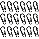 18PCS Mini Carabiner Clips Tiny Spring Snap Hook Keychains, Multi-Purpose Alloy Carabiner Keychain Clip, Small Carabiner Clip Mini Outdoor Hiking Fishing Camping Backpack Accessories(Black)