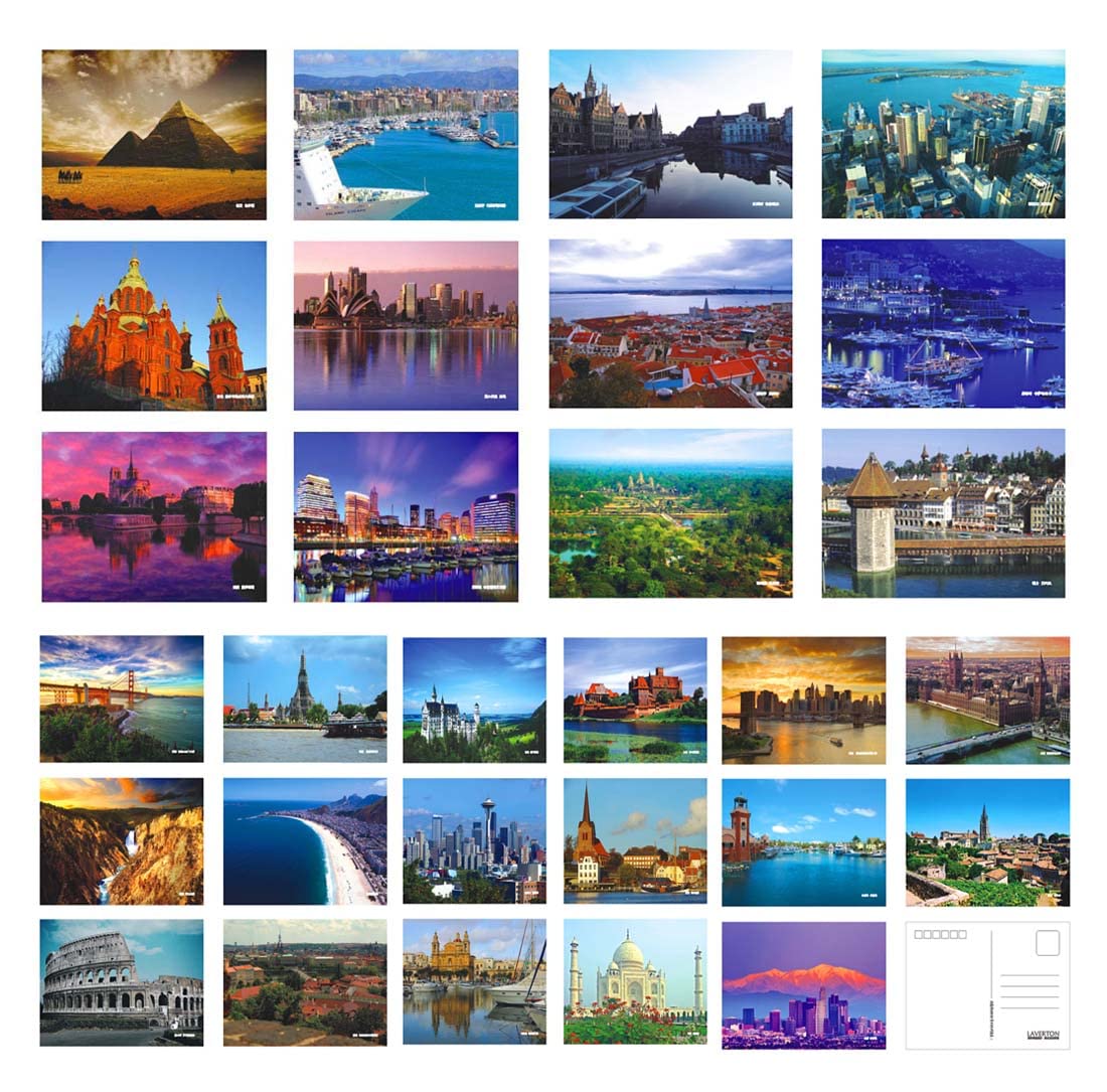 Fendawn Strive Retro Travel Scenery Postcards 30 PCS - World Scenery