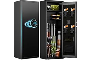 KAER 13-15 Biometric Gun Safe, Long Gun Safe for Home Rifle and Pistols with Fingerprint Lock, Ideal for AR15, Shotguns & Ammunition Storage | Unassembled Gun Cabinet for Home & Hunting Use