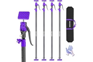 MAKA ZARION Quality Steel Adjustable Cabinet Jack Support Pole, Quick Support Rod & Drywall Jack, Zip Wall Dust Barrier System, 3rd Hand Support System 154LB, Cabinet Installations from 49.2-114.2 in, 4-Pack