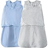 AugTwig Baby Sleep sack Swaddle,Swaddles 3-6 Months,3-Way Adjustable Wearable Transition Blanket 100% Cotton 2-Piece