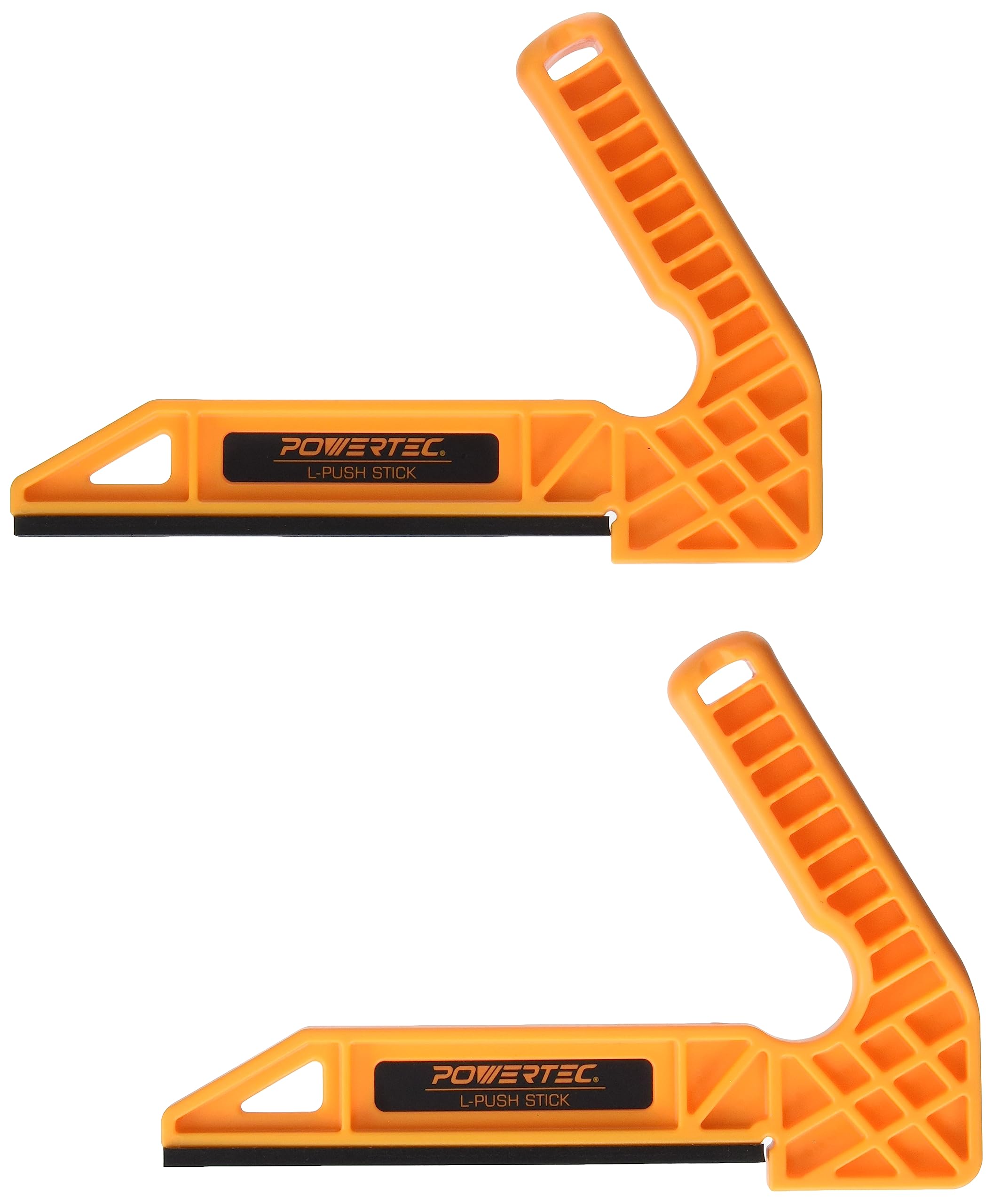 POWERTEC 71338 Plastic L-Push Stick | Deluxe L-Shaped Woodworking Push Tools – 2 Pack (Patent Pending)