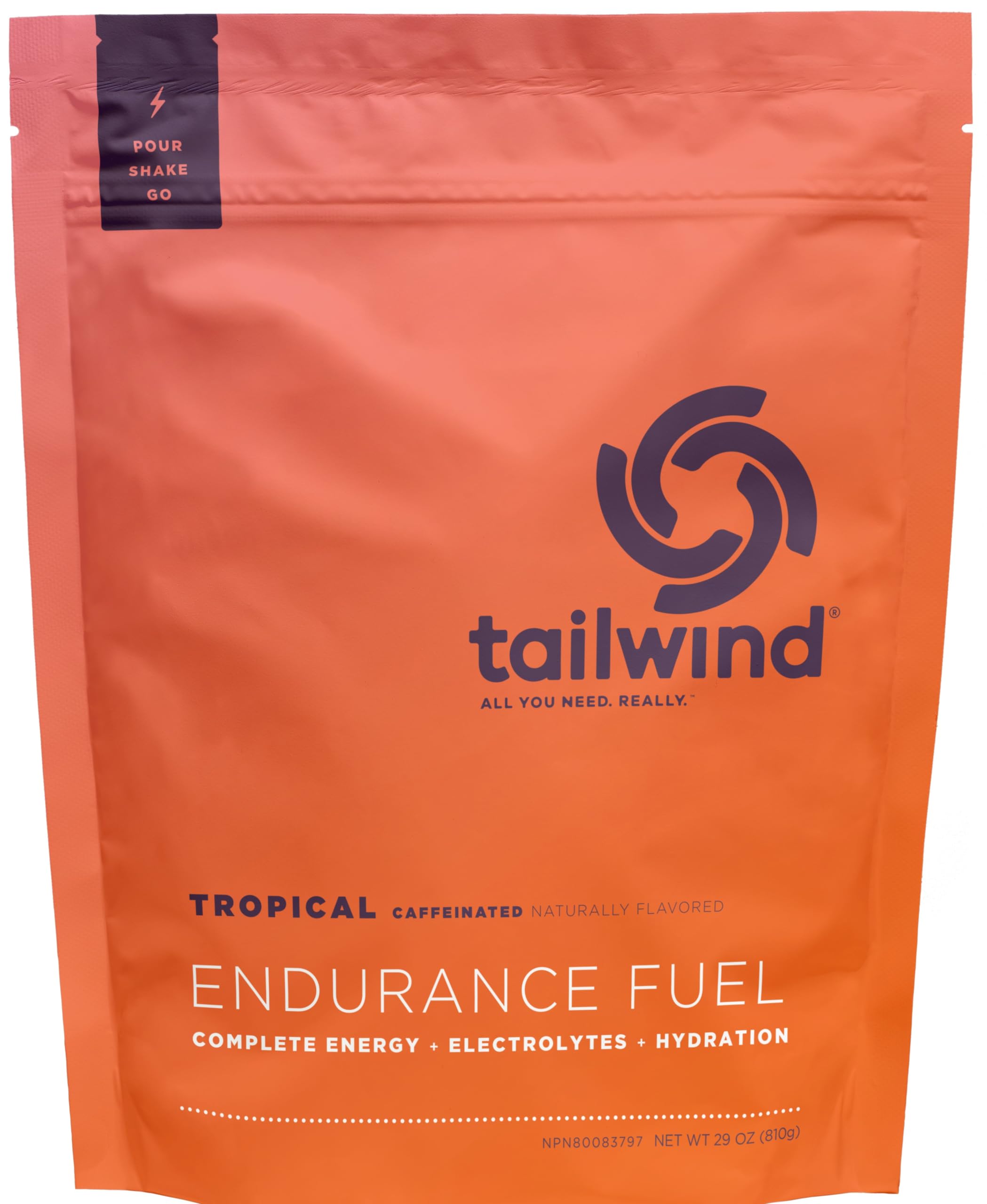 Tailwind Nutrition Endurance Fuel 30 Serving Tropical Flavour - Caffeinated