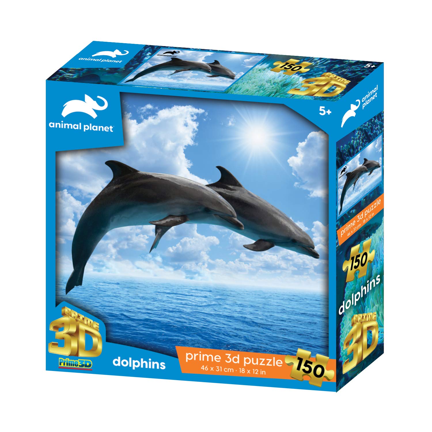 Animal Planet AP10946 Dolphins 150 Pieces 3D Effect Jigsaw Puzzle, Multicolour