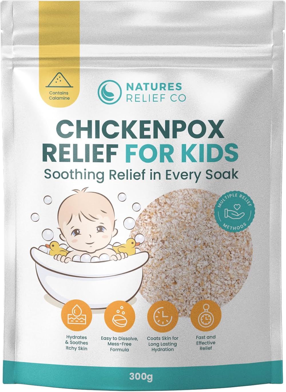 Natures Relief Co Chickenpox Relief Oat Bath 300g Colloidal Oats Calamine UK