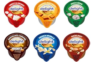 LA VOIE FOODS Coffee Creamer Single Serve Variety Pack, (48ct/ 6 Different Flavor) French Vanilla, Irish Cream, Caramel Macchiato, Sweet Cream, Chocolate Caramel, Hazelnut (Box of 48)