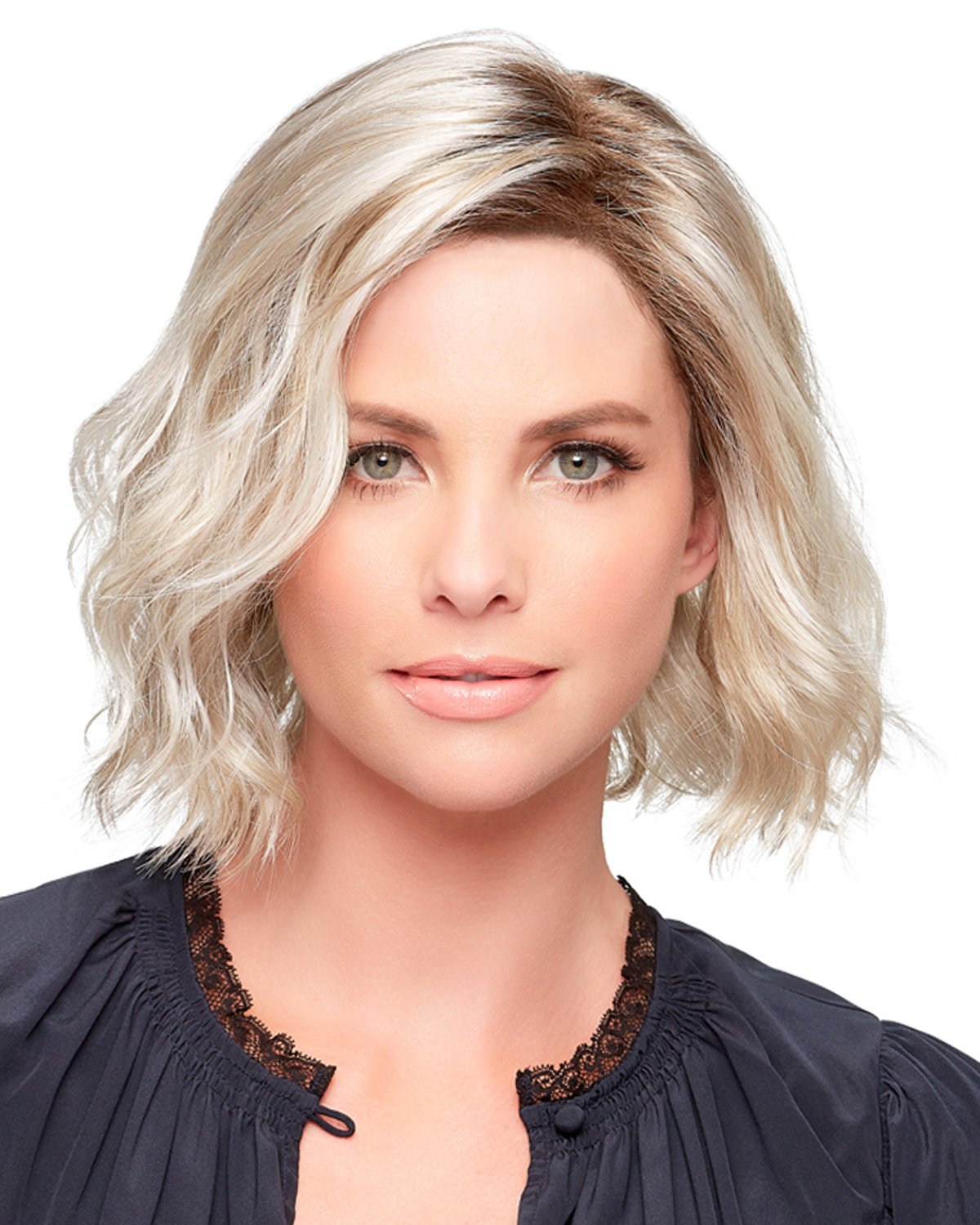 January Wig Color 12FS8 - Jon Renau Wigs Synthetic Wavy Layers Lace Front Single Monofilament Top Sm