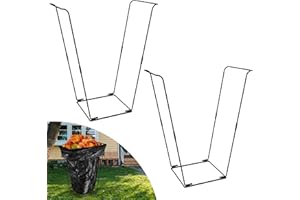 ANTEQI Trash Bag Holder, 2Pcs Metal Leaf Bag Holder Stand Holds 30-45 Gallon Plastic garbage Bags, Outdoor Portable trash Bag Holder for Yard Camping Garden Lawn Party Supplies