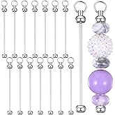 Sibba Blank Beadable Keychain Bars 15 PCS Bulk Metal DIY Focal Bead Key Chain Bar Charms Silver Creative Cute Keychains Bar Making Supplies for Pendant DIY Crafts Jewelry Making Easy to Detachable