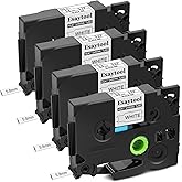 4 Pack Compatible for P-Touch HSe-211 HSe211 HS-211 HS211 Heat Shrink Label Tube 5.8mm 0.23'' Black on White Shrink Tubing Wire Cable for Ptouch PT-D400 H300 E500 D600 E300 E800W H75 Label Maker Tape