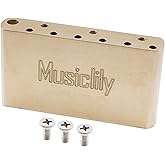 Musiclily Ultra 56.5mm Full Solid Brass Standard Tremolo Block, 42mm Tall | 2-7/32 inch, Threaded-in Style, for USA/Mexico made Fender Vintage Strat Style Classic Series Electric Guitar