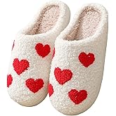 V OPXIN Cartoon Slippers for Womens Mens Cute Cozy Plush Warm Slip-on House Shoes for Indoor and Outdoor Meet Me at Midnight Strawberry Mushroom Evil Eyes Love Heart Slippers