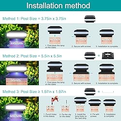 Sumaote Solar Post Lights 160LM 52 LED - Outdoor