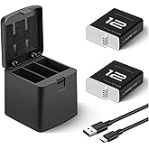 2 Packs Batteries 1800mAh for GoPro Hero 12 11 10 9 Black with 2 Channel Battery Charging Station Charger Kit