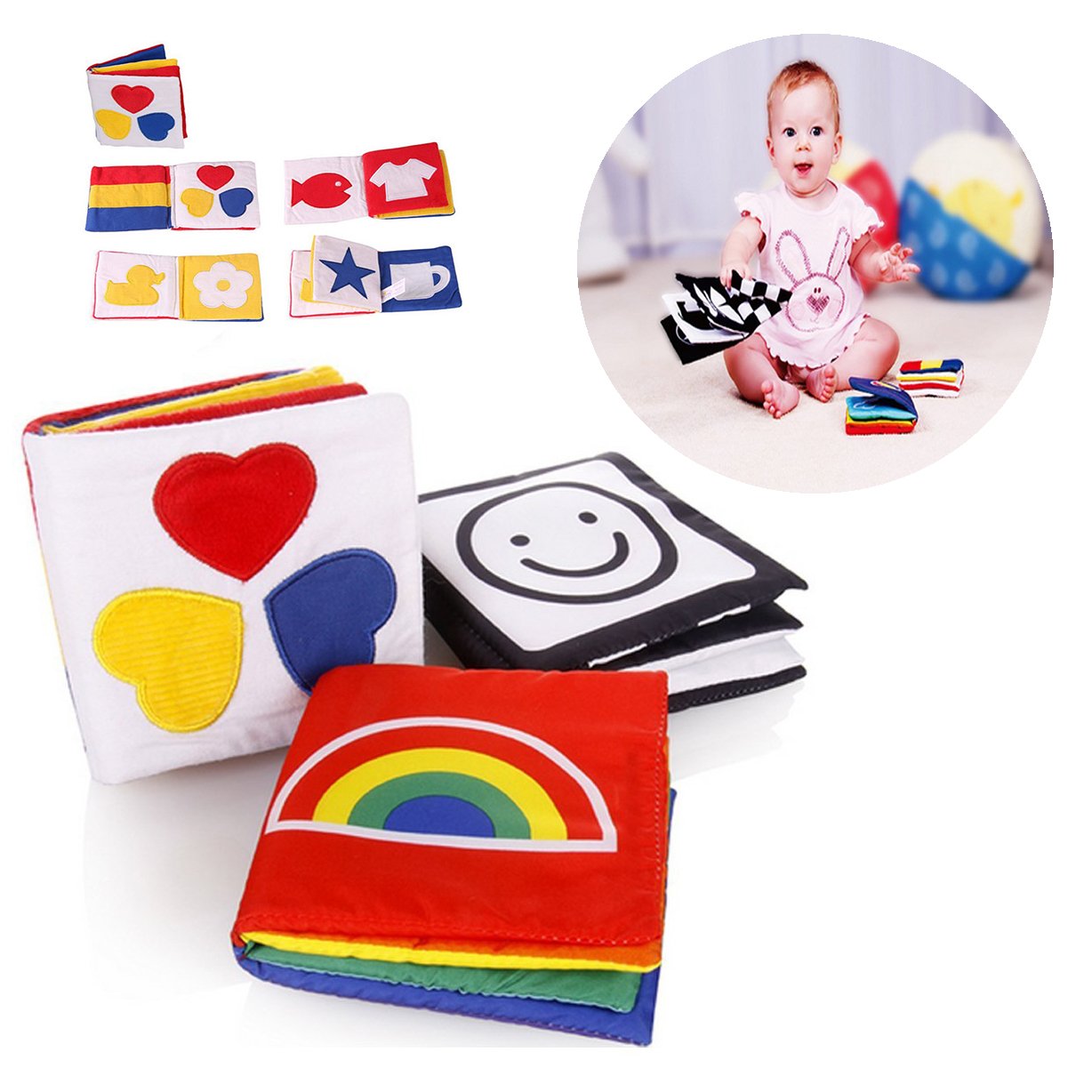 Itian Pequeño Bebé Libro de Pño Tejido Blando Papel del Bebé Educación