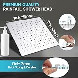 HAUSPROFI Rain Shower Head 8 Inch Square Stainless Steel Ultra Thin High view 3