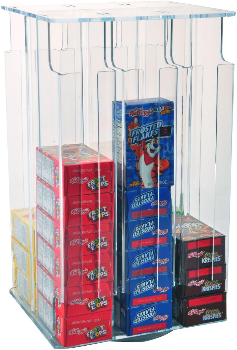 Cereal Box Organizer on Rotating Base | Breakfast Buffet Cereal Dispenser