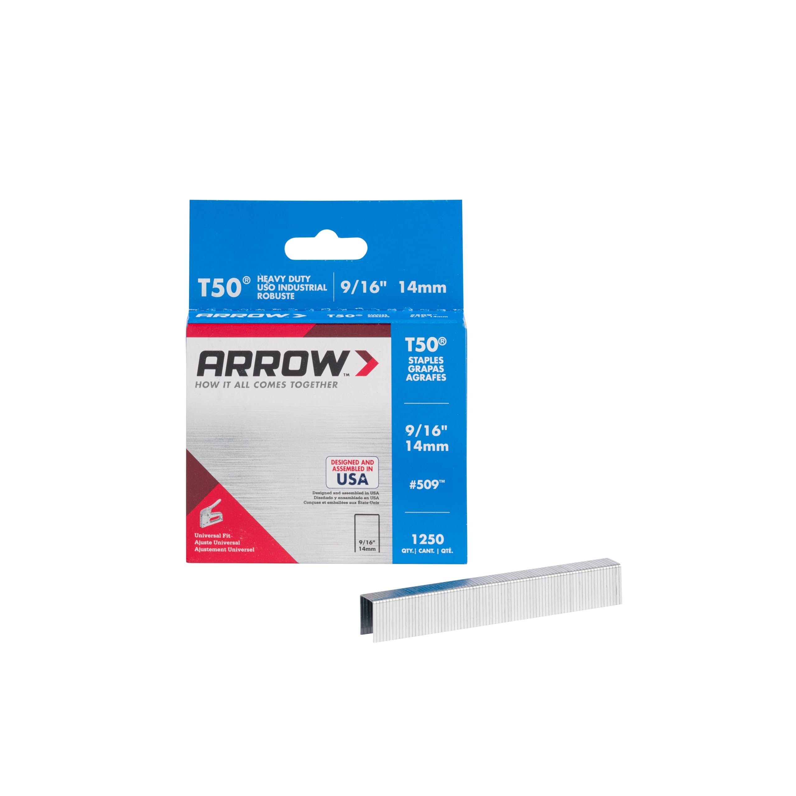 ARROW T50 Staples- Staple box 1 x 1250 (14mm - 9 / 16in)