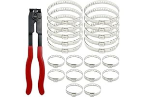 Zreneyfex CV Joint Axle Boot Clamp Pliers Tool with 20 Crimp Bands, Ear Type Extension CV Joint Axle Boot Clamp Pliers for Mo