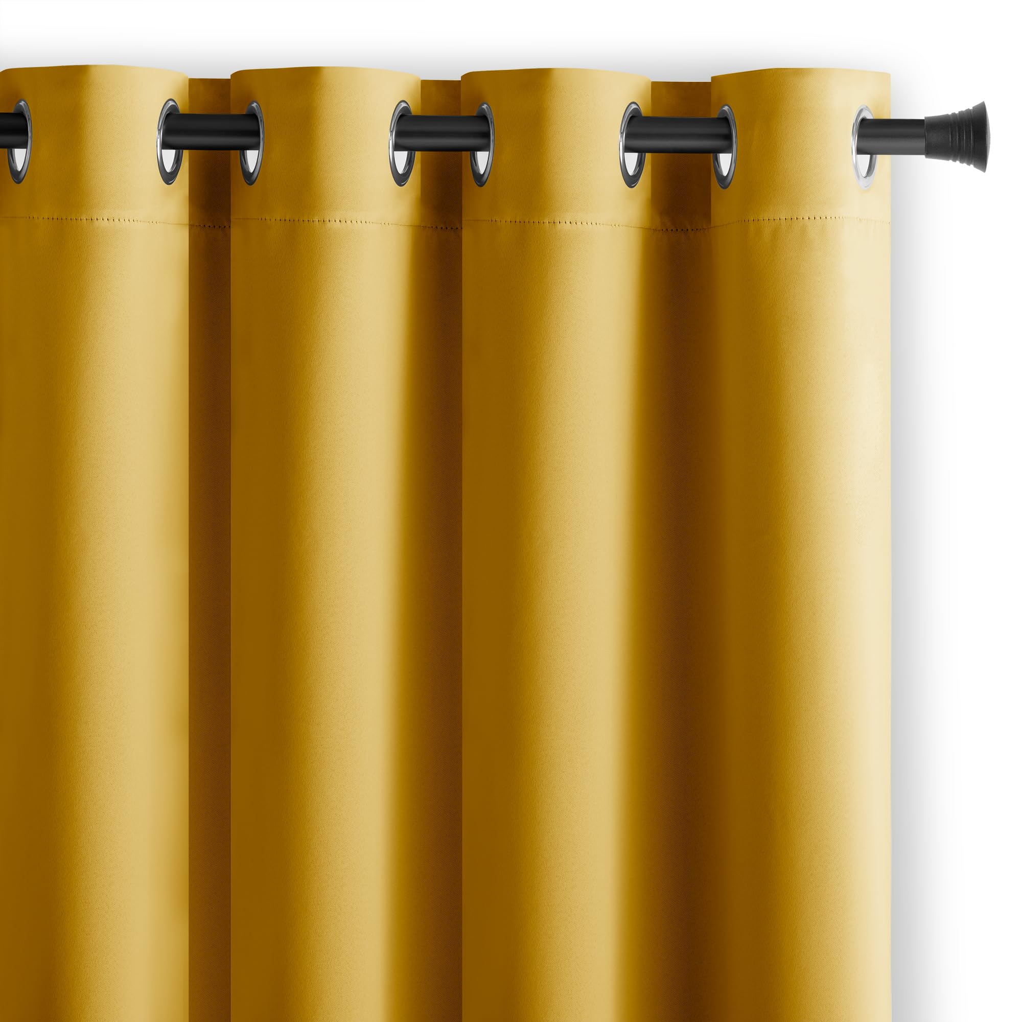 AmeliaHome Blackout Curtain with Eyelets 140 x 270 Polyester Mustard Yellow