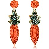 NVENF Beaded Easter Earrings for Women Easter Rabbit Bunny Dangle Earrings Sparkling Pearl Bead Drop Earrings Spring Holiday Jewelry Gifts