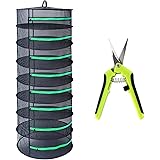 Growsun 2ft 8 Layer Herb Drying Rack Plant Hanging Mesh Dry Net W/Green Zipper