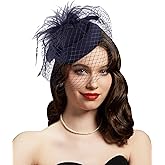 Fascinators Hats 20s 50s Hat Pillbox Hat Cocktail Tea Party Headwear with Veil for Girls and Women
