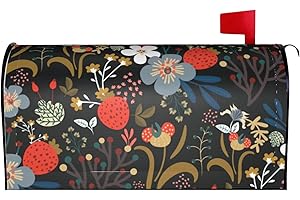 VARUN Magnetic Mailbox Cover Hand Drawn Flowers Post Box Cover Wrap Seamless Cute Floral Pattern Watercolor Painting Decoration Garden Outdoor Standard Size 21 x 18 in