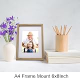 YiPinYin Natural Wood A4 Photo Frames Set of 3 with Mount for A5 6x8 view 2