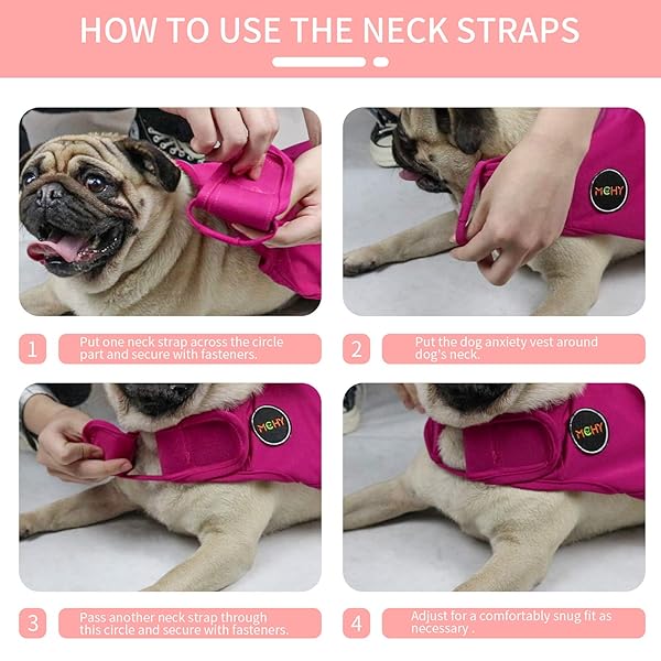 MCHY DOG ANXIETY VEST, ANXIETY RELIEF FOR DOGS, DOG CALMING COAT (ROSE M)
