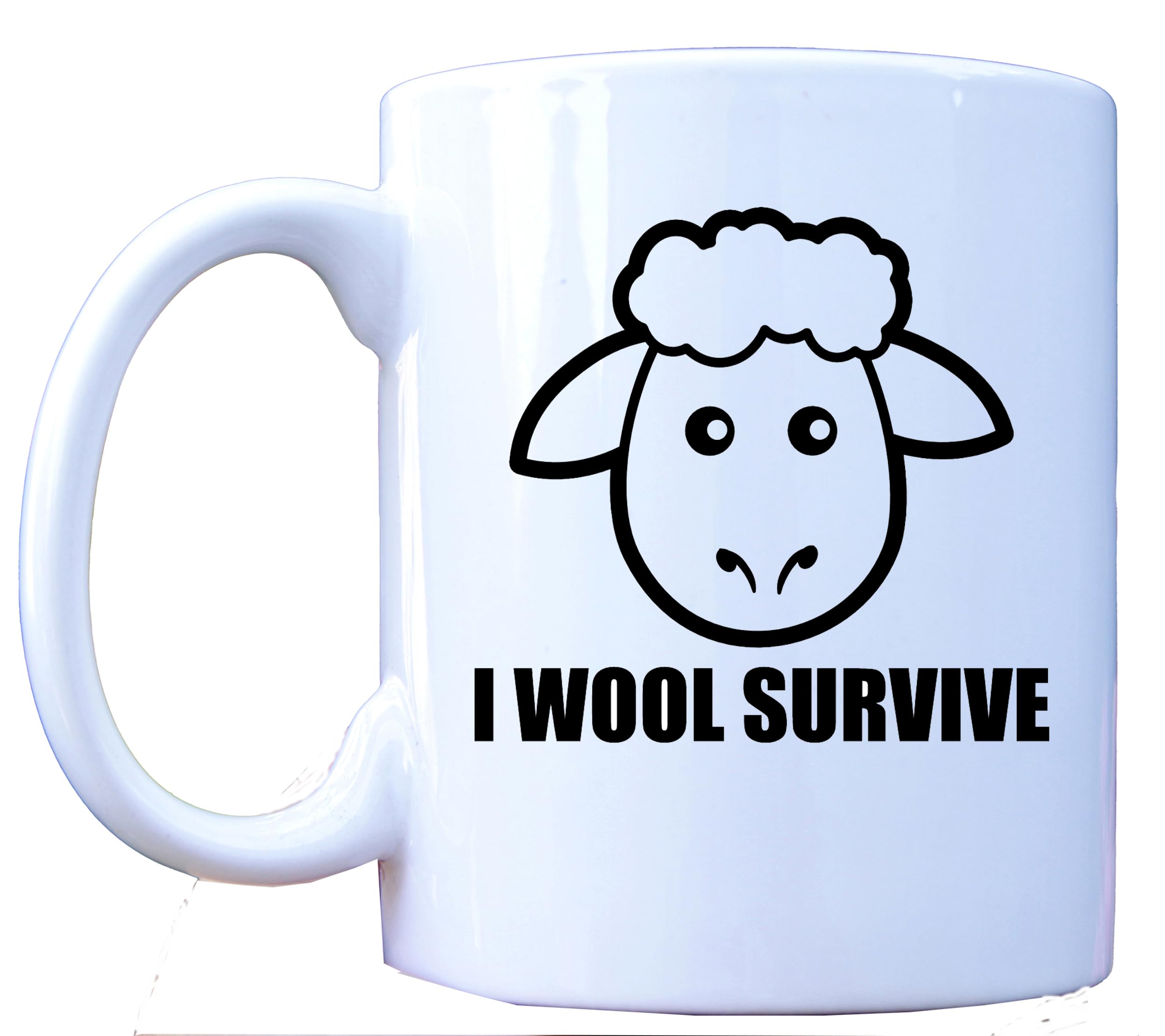 I Wool Survive - Funny Cartoon Sheep Design - Gift Idea - Tea / Coffee Mug / Cup
