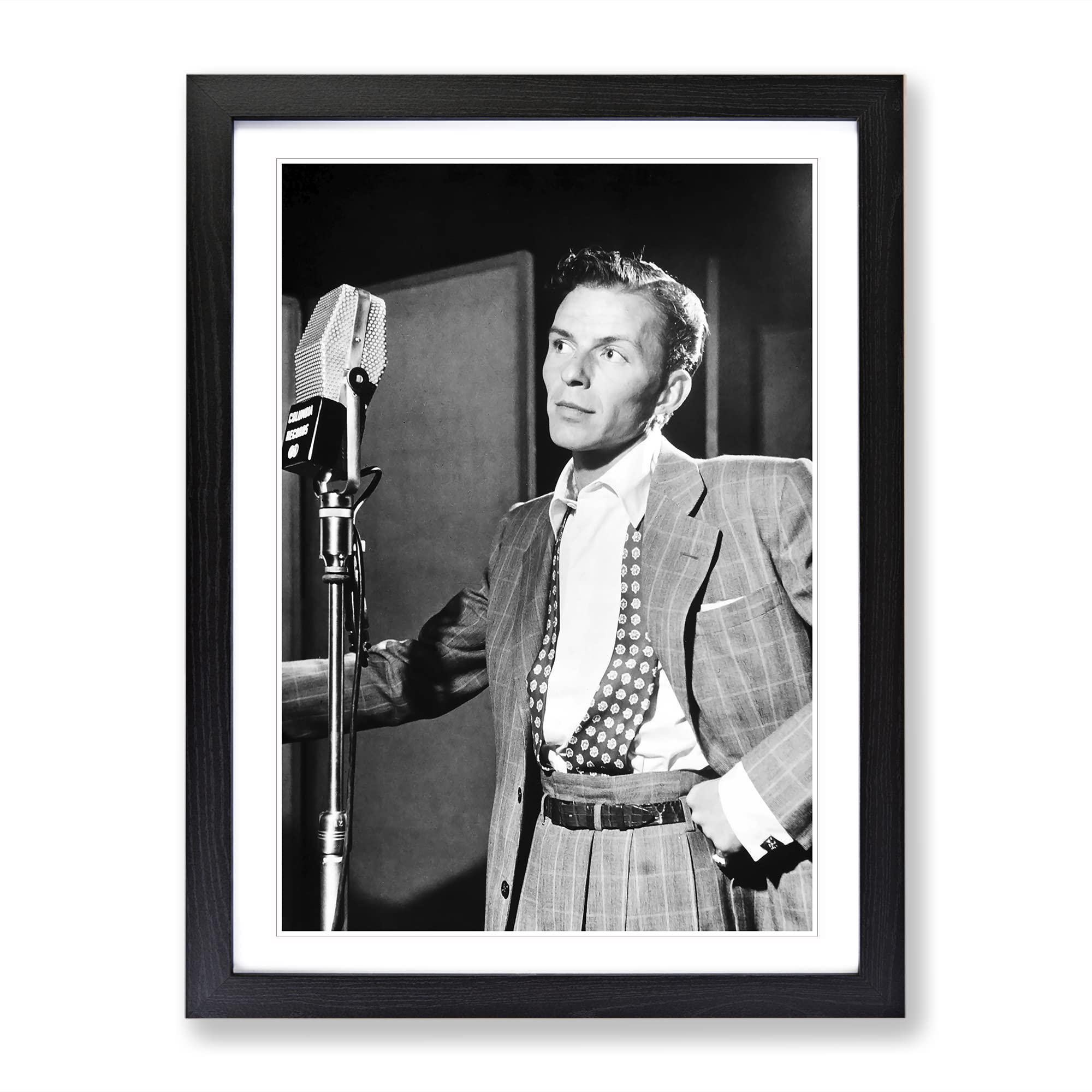 Frank Sinatra No.1 Modern Framed Wall Art Print, Ready to Hang Picture for Living Room Bedroom Home Office Décor, Black A4 (34 x 25 cm)