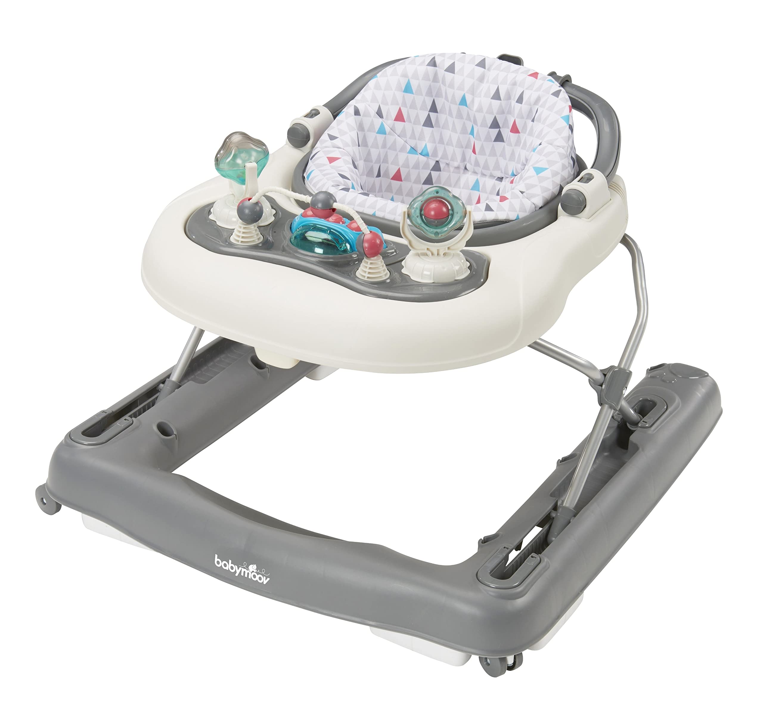 Babymoov Baby Walker 2-in-1 Evolutive, Compact, Musical, Zinc - From 9 months