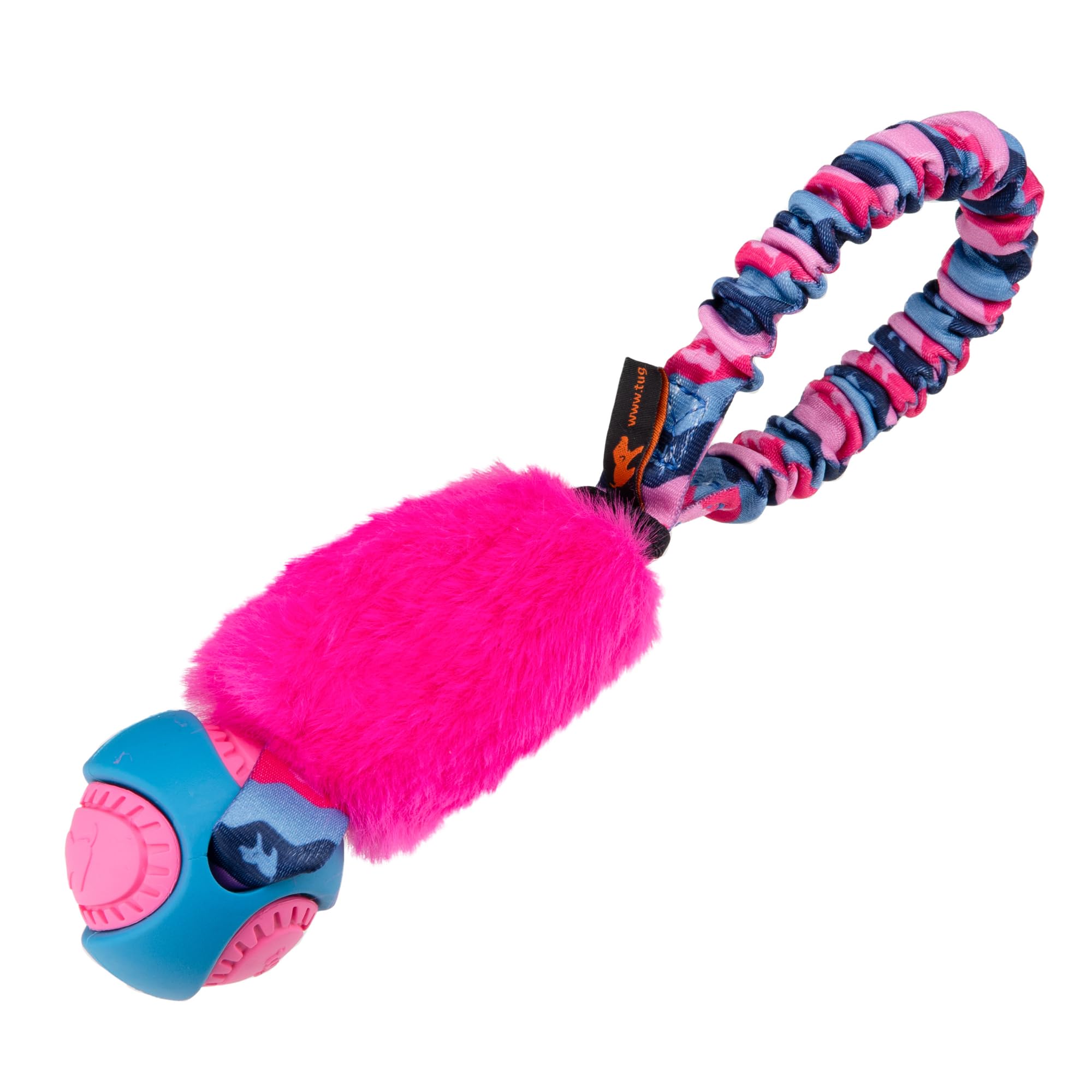 Tug-E-Nuff Pocket PowerBall Fauxtastic | Pocket-sized Tug Toy | Durable Bungee Tug Toy for Dogs | Ideal for Interactive Dog Training and Dogs of all Ages | Made of Durable Faux Fur | 29cm (11.5inches)