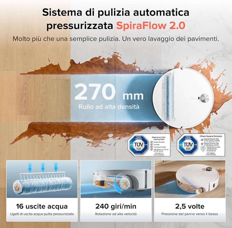 Qrevo Edge 2 Flow Robot Aspirapolvere Lavapavimenti con Rullo — foto 3 di 8