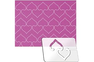 Kapyoo Free Motion Quilting Rulers and Templates Set Quilting Templates for Machine Quilting Quilting Supplies Quilting Design with Non-Slip Grips (Peach-Shaped Heart)